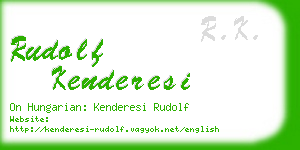 rudolf kenderesi business card